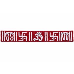Woolen Decorative Foldable Rangoli Umbharta Patti(उंबरठा पट्टी) Shubh Symbols | Handmade Product | Decorative Foldable Rangoli Mat for Main Door Entrance, Pooja Room