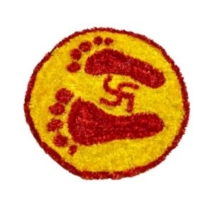 Buy Handcrafted Decorative Rangoli Mat, Floral Pattern, Yellow and Red Rangoli mat for Diwali,navratre Decoration,Wedding,Festival Decoration Resin Feather Woolen Rangoli Movable Reusable Online at Low Prices in India - Amazon.in