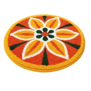 Kalakruti Super Soft Microfiber Rangoli for Floor Mat/Bedroom/Living Room/Floor Mat/Kitchen Rangoli Home/Modern Rangoli Size (24 x 24 Inches), Multi Design11 Online at Low Prices in India - Amazon.in
