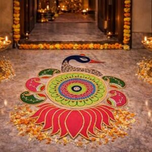 Daedal crafters Rangoli for Diwali Decoration, Multicolor Rangoli Patch, Artificial Rangoli for Pooja Decoration Items, Rangoli for Festival Home & Door Décor (16x22)  Amazon.in: Home & Kitchen