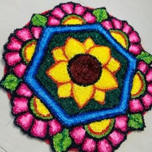 Buy Decorative Rangoli Mat, 2x2 ft, Fur Woolen Front, Canvas and Non-Woven Fabric Back Online at Low Prices in India - Amazon.in