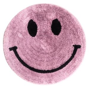 Kalakruti Round Smiley Face Door Mat, 21 inches, Non-Slip Soft Absorbent Floor Rug for Home (Purple) Online at Low Prices in India - Amazon.in