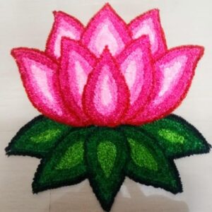 Buy Fur Woolen Rangoli Mat, 61 x 61 cm, Pink and Green Online at Low Prices in India - Amazon.in