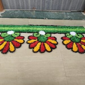 Buy Handmade Woolen Fur Rangoli Mat, 3 Ft x 1.2 Ft, Canvas Back, Foldable, Reusable, for Festivals Online at Low Prices in India - Amazon.in