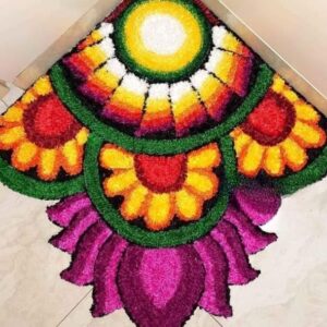 Buy Utsav Rangoli Mat 2x2 Ft Multicolor | Washable Reusable Floor Rangoli | Lightweight Decorative Mat for Diwali, Festival & Entrance Decor Online at Low Prices in India - Amazon.in